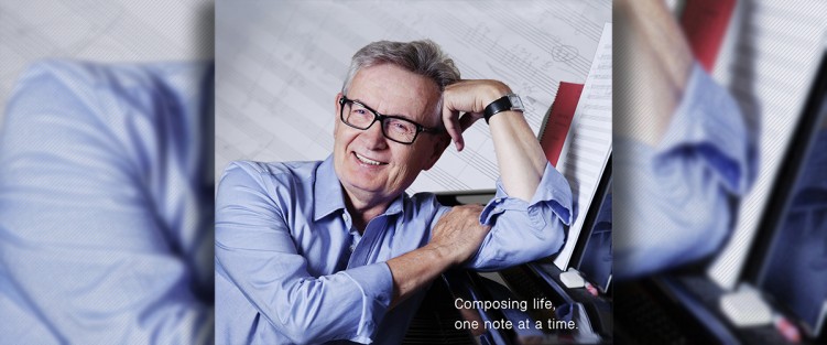 Marzan Mozetich at the piano